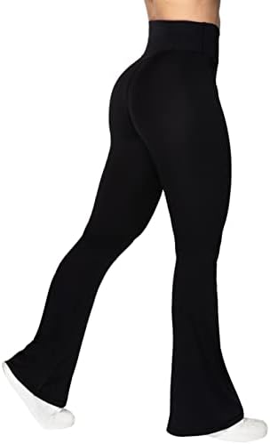 Sunzel Flare Leggings, Crossover Yoga Pants with Tummy Control,  High-Waisted and Wide Leg